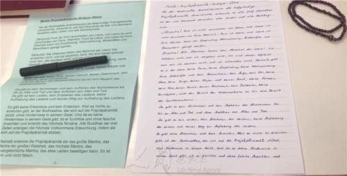 第一次參加抄經活動的Jessi，嚴謹地抄寫德文《心經》